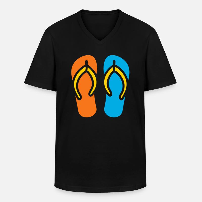 Flip-Flops - Männer-T-Shirt mit V-Ausschnitt - Schwarz