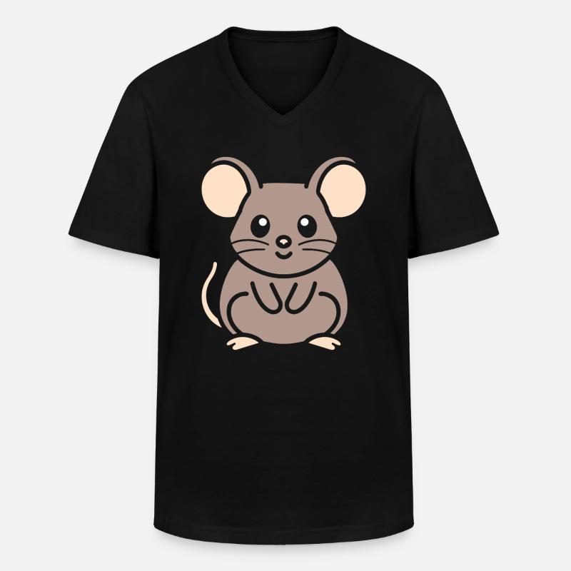 Ratte - Männer-T-Shirt mit V-Ausschnitt - Schwarz