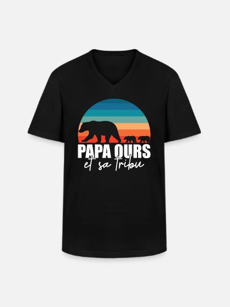 Papa Bear - Little Bears - Men's V-Neck T-Shirt - black