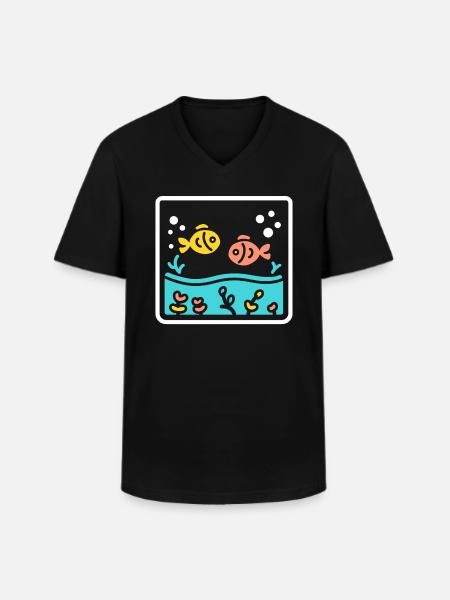 Aquarium - Männer-T-Shirt mit V-Ausschnitt - Schwarz
