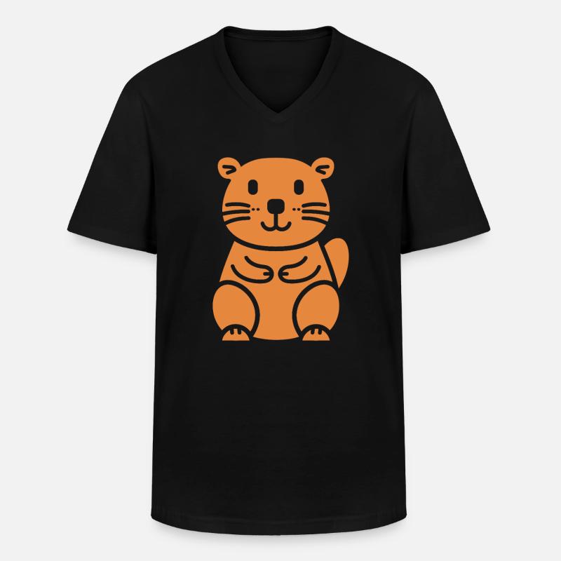 Bieber - Männer-T-Shirt mit V-Ausschnitt - Schwarz
