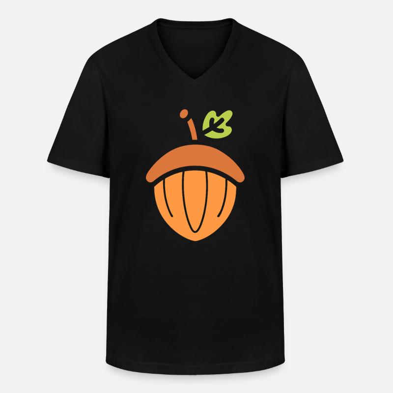 Eiche - Männer-T-Shirt mit V-Ausschnitt - Schwarz