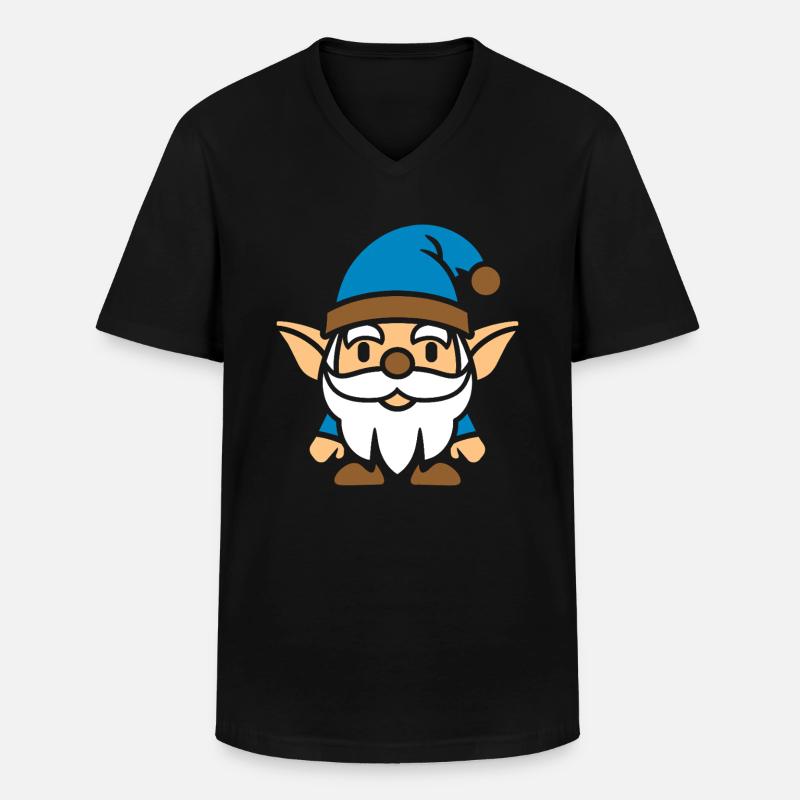 Zwerg - Männer-T-Shirt mit V-Ausschnitt - Schwarz