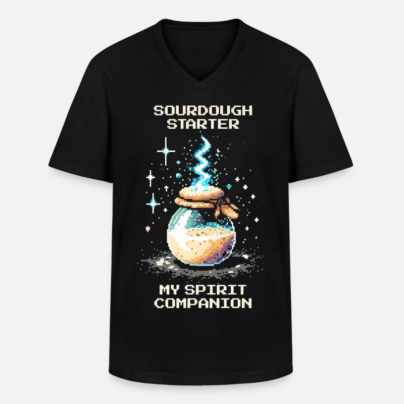 Sauerteig: Mein Seelengefährte | Brot backen - Männer-T-Shirt mit V-Ausschnitt - Schwarz
