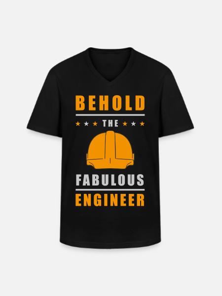 Fabulous Engineer Helmet - Men's V-Neck T-Shirt - black