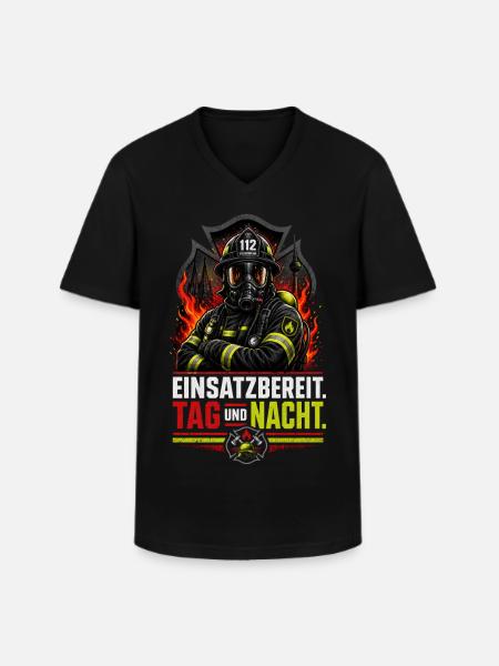 Feuerwehr - Männer-T-Shirt mit V-Ausschnitt - Schwarz