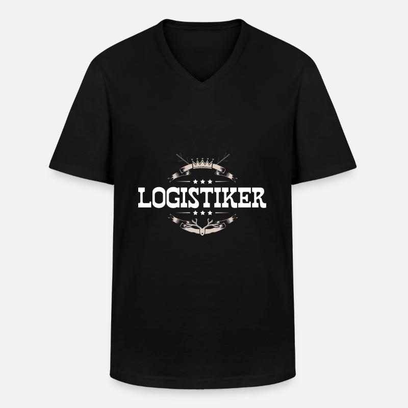Logistiker Beruf - Männer-T-Shirt mit V-Ausschnitt - Schwarz