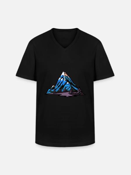Mountains Landscape Symbol - Men's V-Neck T-Shirt - black