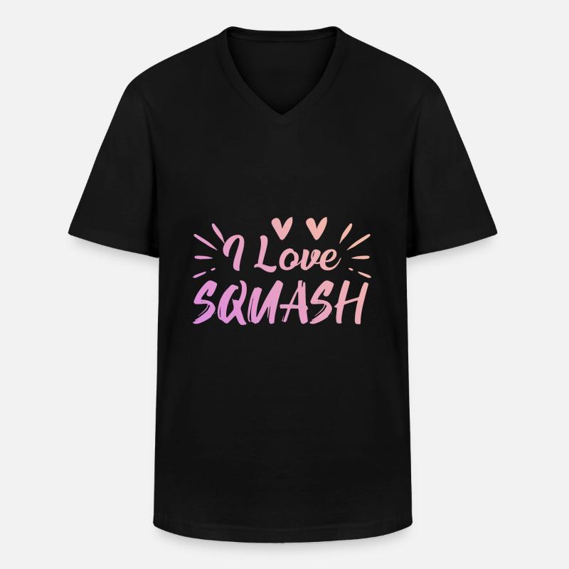 Ich liebe Squash - Männer-T-Shirt mit V-Ausschnitt - Schwarz