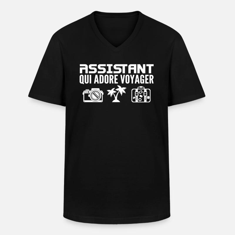Reisende & Assistenten: Leidenschaft & Entdeckung - Männer-T-Shirt mit V-Ausschnitt - Schwarz