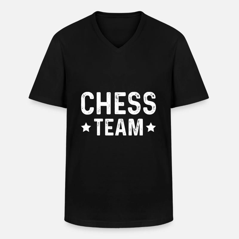 Chess Team - Männer-T-Shirt mit V-Ausschnitt - Schwarz