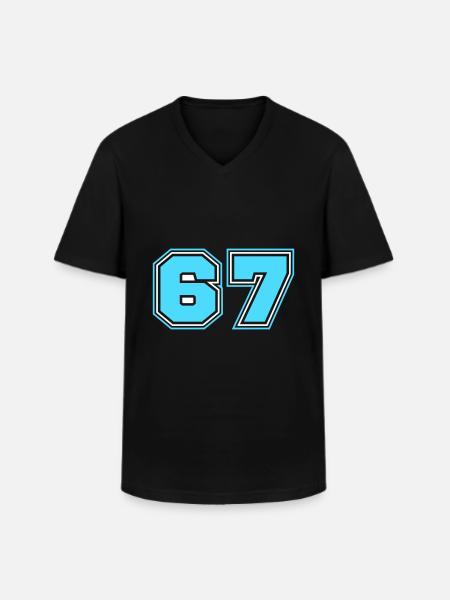 67 Number number - Men's V-Neck T-Shirt - black