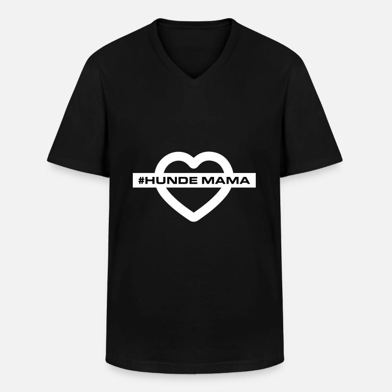 Hunde Mama - Männer-T-Shirt mit V-Ausschnitt - Schwarz