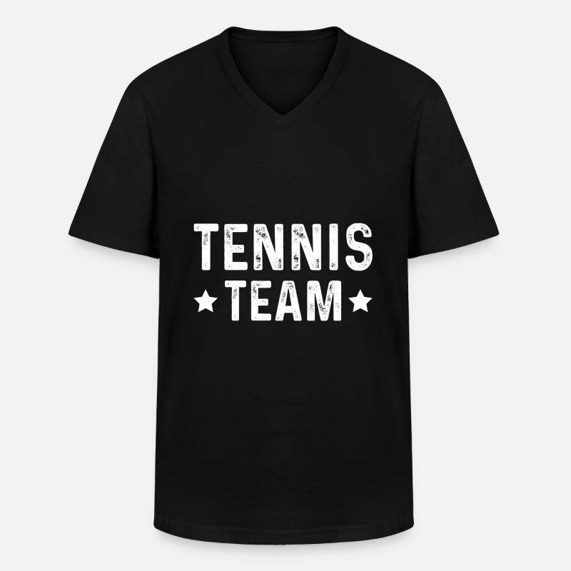 Tennis Team - Männer-T-Shirt mit V-Ausschnitt - Schwarz