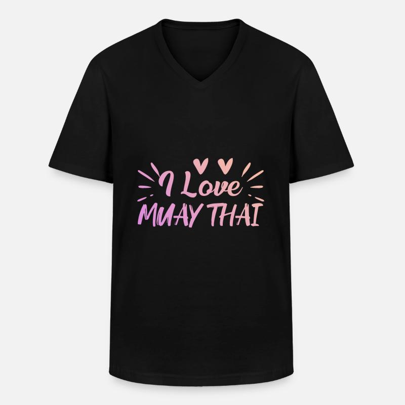 Ich liebe Muay Thai - Männer-T-Shirt mit V-Ausschnitt - Schwarz