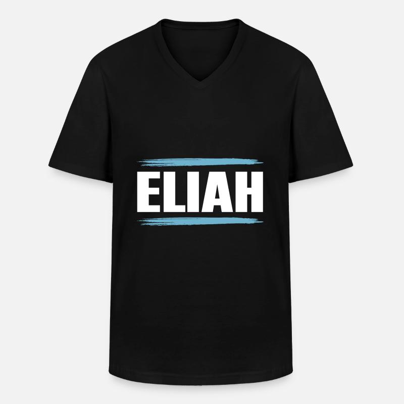Eliah - Männer-T-Shirt mit V-Ausschnitt - Schwarz