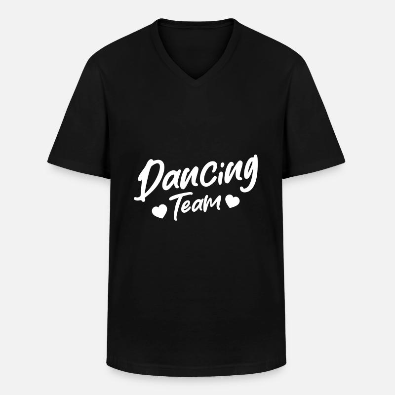 Dancing Team Herz Liebe - Männer-T-Shirt mit V-Ausschnitt - Schwarz