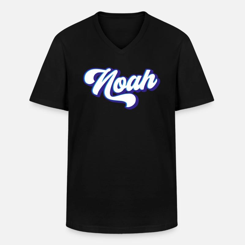 Noah | Farben änderbar - Männer-T-Shirt mit V-Ausschnitt - Schwarz