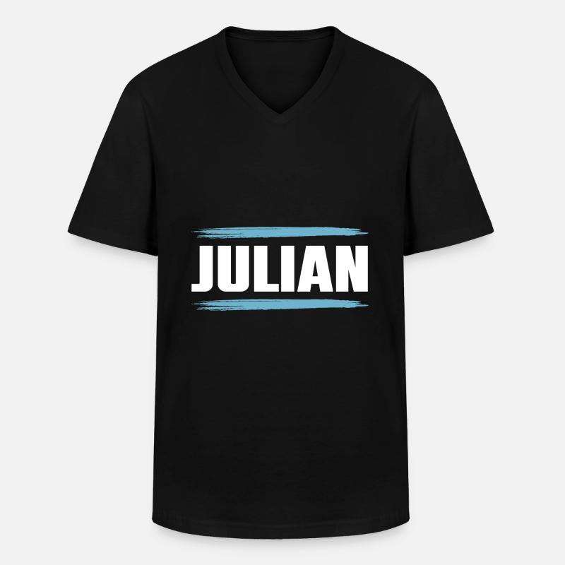 Julian - Männer-T-Shirt mit V-Ausschnitt - Schwarz