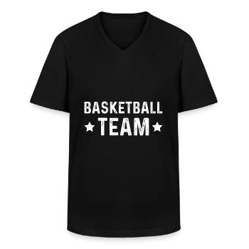 Équipe de basket-ball - T-shirt col V Homme - noir - Devant - AI Model Male 178 dark (178cm)