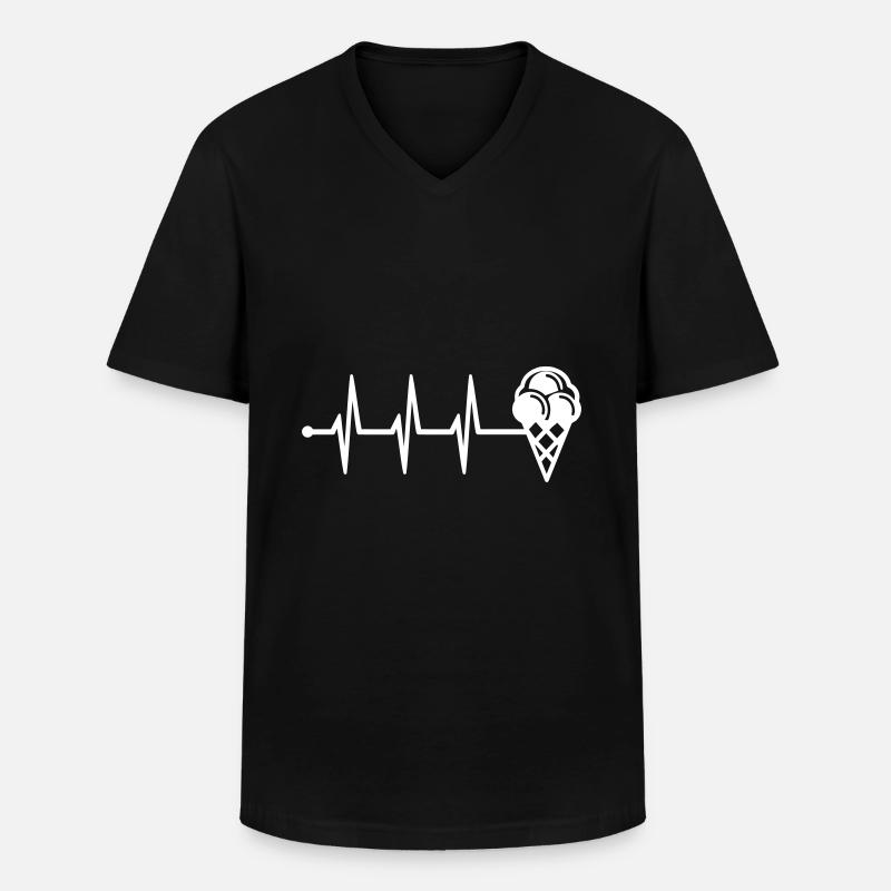 Eis Icon puls - Männer-T-Shirt mit V-Ausschnitt - Schwarz