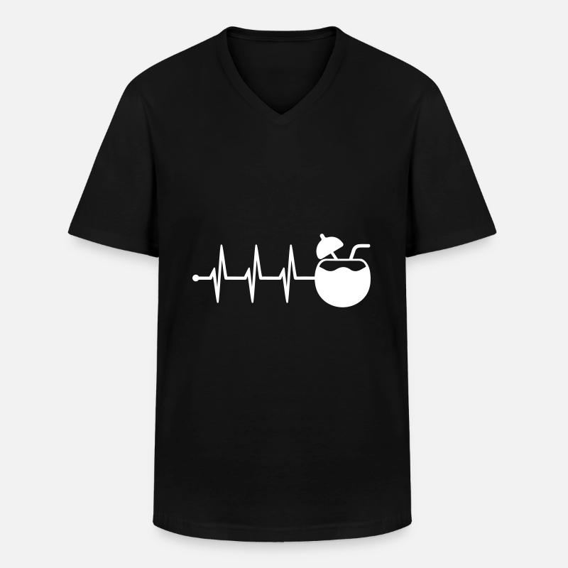 Kokos Icon Puls - Männer-T-Shirt mit V-Ausschnitt - Schwarz