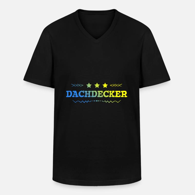 Dachdecker Beruf - Männer-T-Shirt mit V-Ausschnitt - Schwarz