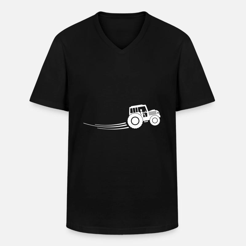 traktor farmer - Männer-T-Shirt mit V-Ausschnitt - Schwarz