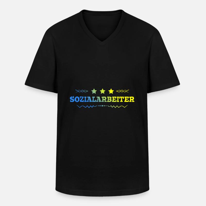 Sozialarbeiter Beruf - Männer-T-Shirt mit V-Ausschnitt - Schwarz
