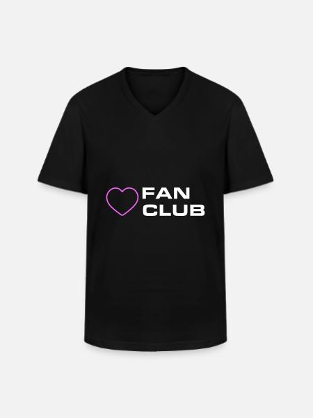 Fanklubb - T-shirt med V-ringning herr - svart