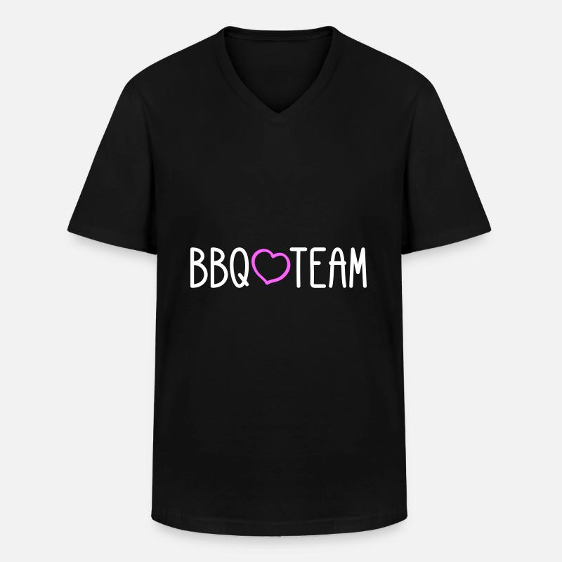 BBQ Grill Team - Männer-T-Shirt mit V-Ausschnitt - Schwarz