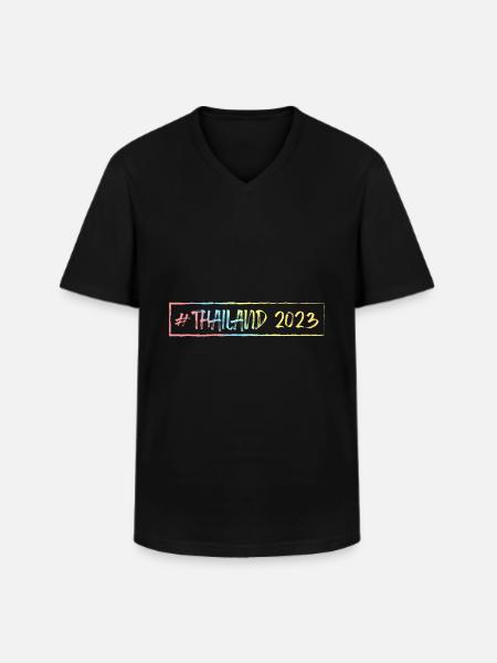 Thaïlande 2023 - T-shirt col V Homme - noir