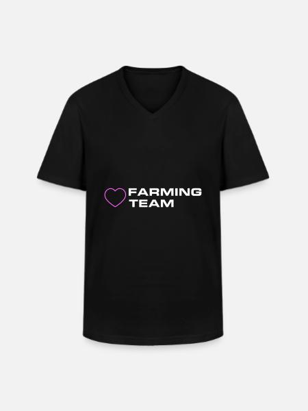 Farming Team Heart - Men's V-Neck T-Shirt - black