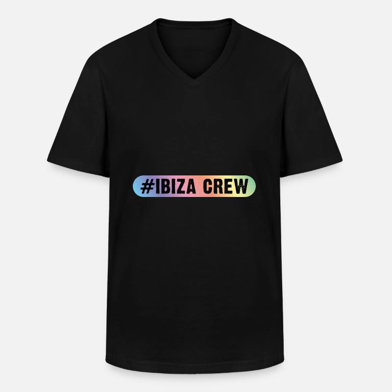 Ibiza Crew - Männer-T-Shirt mit V-Ausschnitt - Schwarz