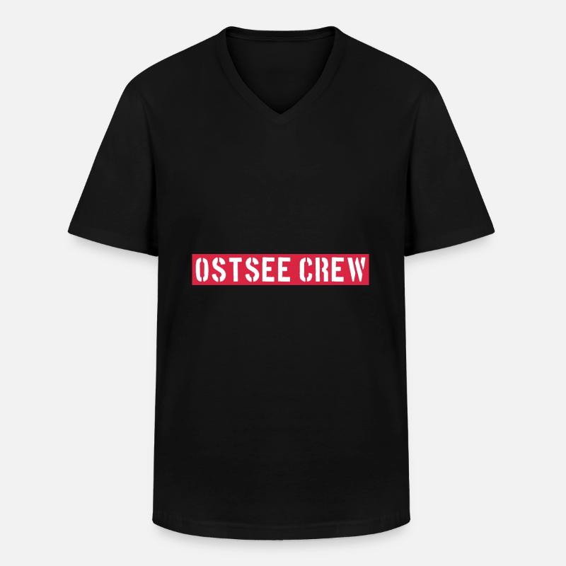 Ostsee Crew - Männer-T-Shirt mit V-Ausschnitt - Schwarz