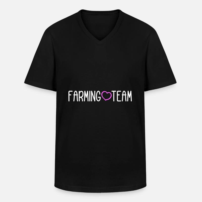Farming Team - Männer-T-Shirt mit V-Ausschnitt - Schwarz