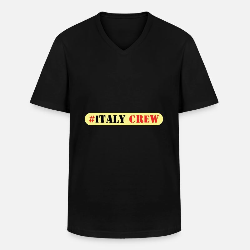 Italien Crew - Männer-T-Shirt mit V-Ausschnitt - Schwarz