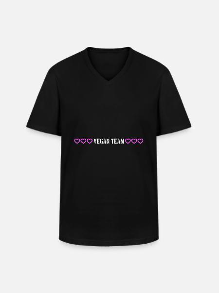 Vegan Team Hearts - Men's V-Neck T-Shirt - black