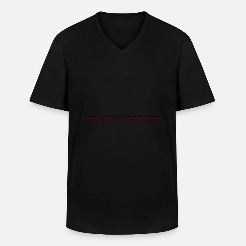 Linie gestrichelt - Männer-T-Shirt mit V-Ausschnitt - Schwarz