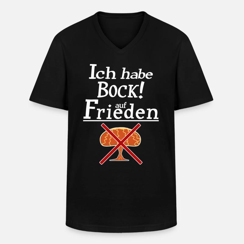 Ich habe Bock auf Frieden - Männer-T-Shirt mit V-Ausschnitt - Schwarz