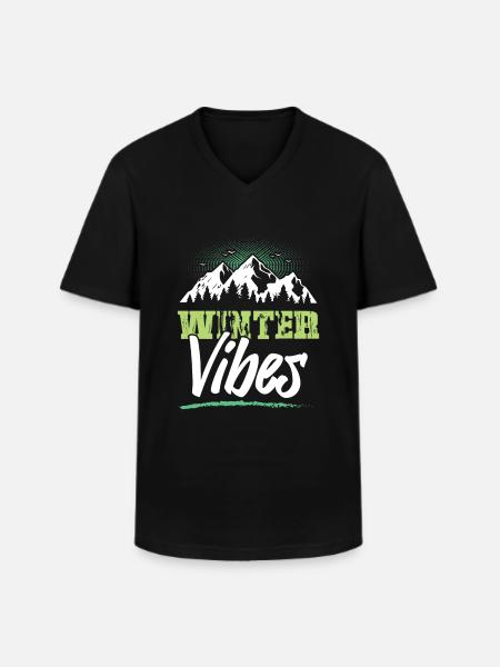Winter Vibes - Men's V-Neck T-Shirt - black