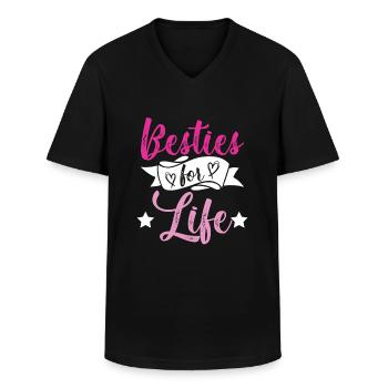 bester freunde - Männer-T-Shirt mit V-Ausschnitt - Schwarz - Vorne - AI Model Male 178 dark (178cm)