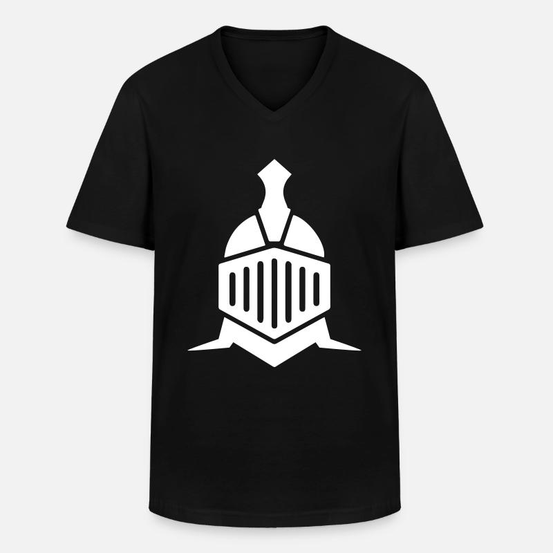 Ritter Helm - Männer-T-Shirt mit V-Ausschnitt - Schwarz