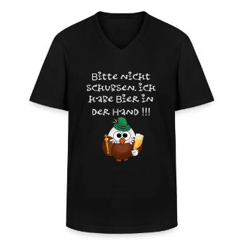 Schützenfest - bitte nicht schubsen,lustiger Vogel - Männer-T-Shirt mit V-Ausschnitt - Schwarz - Vorne - AI Model Male 178 dark (178cm)