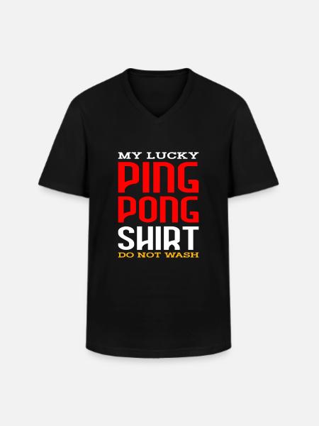 ping pong shirt - Men's V-Neck T-Shirt - black