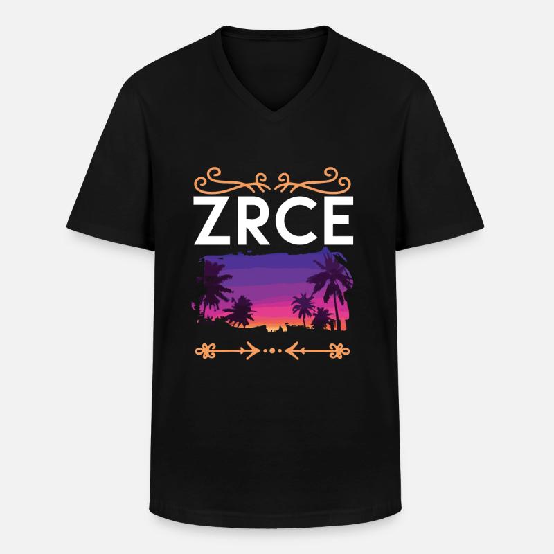 Zrce - Männer-T-Shirt mit V-Ausschnitt - Schwarz