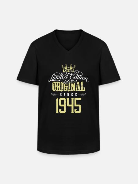 1945 limited edition - Men's V-Neck T-Shirt - black
