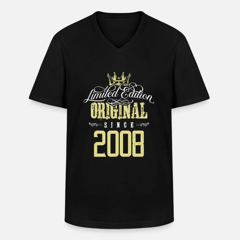 2008 limited edition - Männer-T-Shirt mit V-Ausschnitt - Schwarz