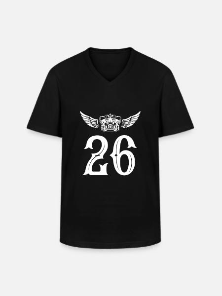 26 Number crown - Men's V-Neck T-Shirt - black