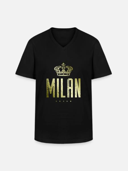 Milan - Männer-T-Shirt mit V-Ausschnitt - Schwarz